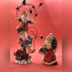 Pair of Cute Imaginative Santa Figurines